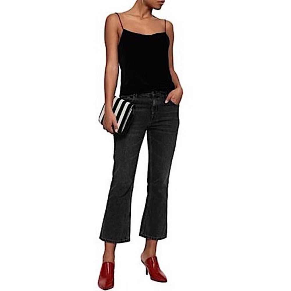 NWT Alice + Olivia Black Velvet Dressy Camisole Tank Top Size Large
